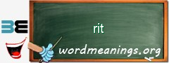WordMeaning blackboard for rit